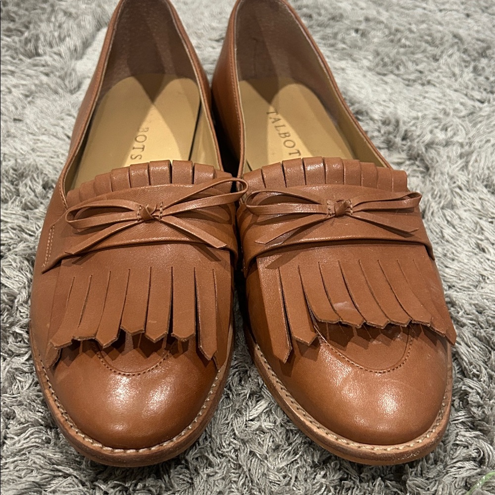 Talbots Tan Fringed Loafers for Women